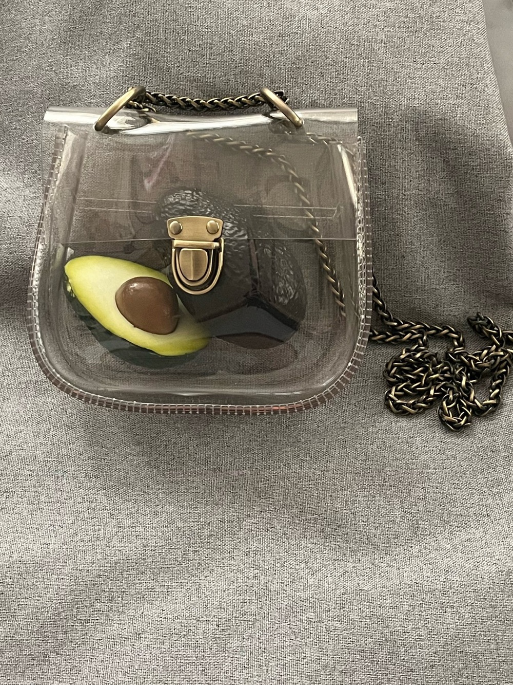 Clear Stadium Bag Luxe Adjustable Chain, Unhinged Accessory Avocado Included 6x6